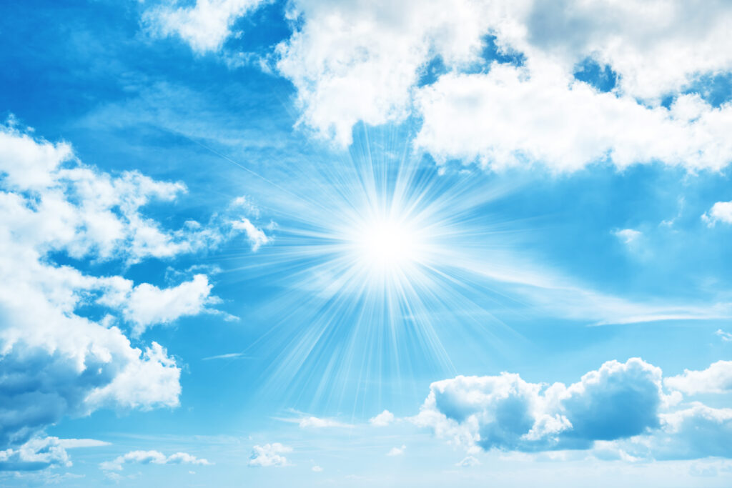 Sun on blue sky